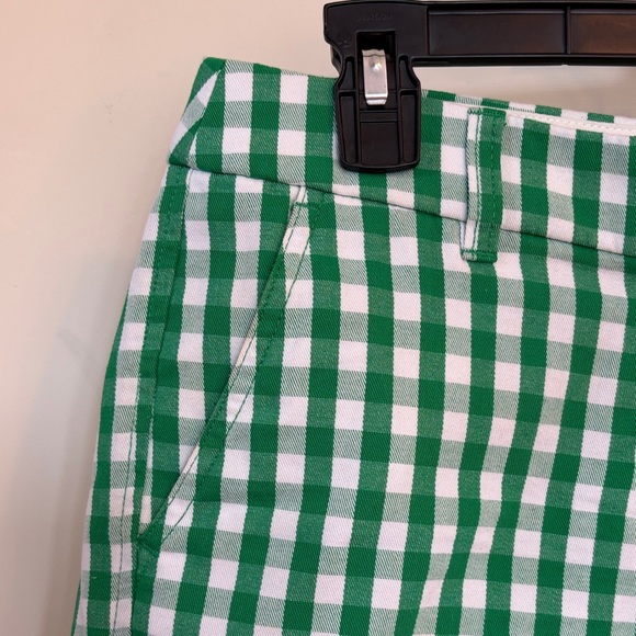 J.Crew Green White Gingham Shorts Women’s Size 4 Cotton Preppy Classic - Picture 2 of 11